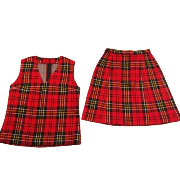 Vintage Handmade Flannel Plaid Skirt Schoolgirl‎ - Picture 1 of 8